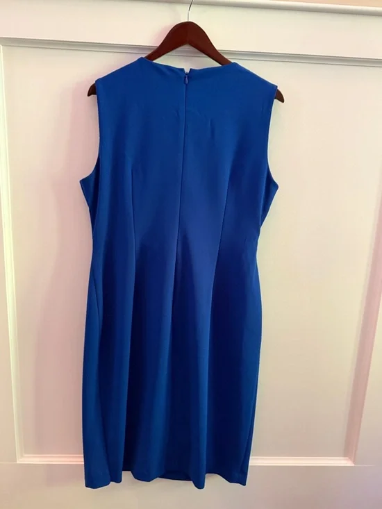 Calvin Klein Bold Blue Knot Accent Sheath Midi Dress • Sleeveless • Size16 • GPC - Picture 3 of 14